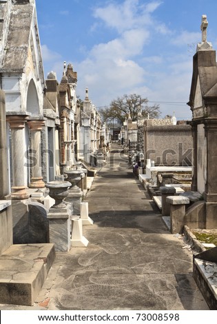 A Row Of Marble And Granite Above Ground Tombs In Lafayette Cemetery #2 ...