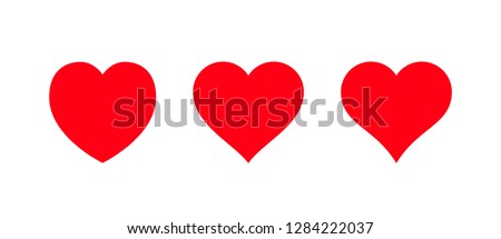 Red heart Icon isolated on white background. Set of love symbol for web site logo, mobile app UI design. Vector illustration flat style Imagine de stoc © 