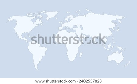 World map. Light silhouette vector illustration