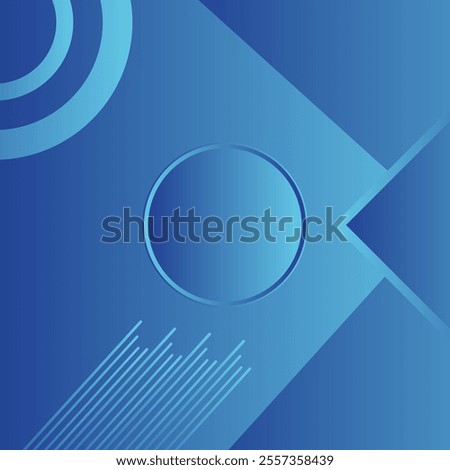 Blue Gradient Circle Square with line Abstract background Minimal geometric. Modern graphic design elements. Futuristic concept.