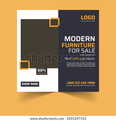 square flyer for modern furniture layout for a social networking post