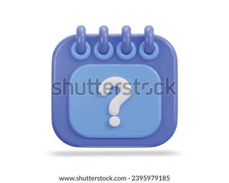 3d calendar with question mark appointment asking problem icon