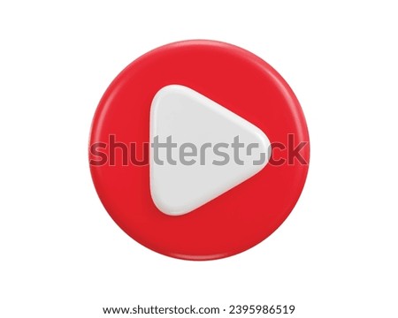 3d youtube play button icon vector illustration