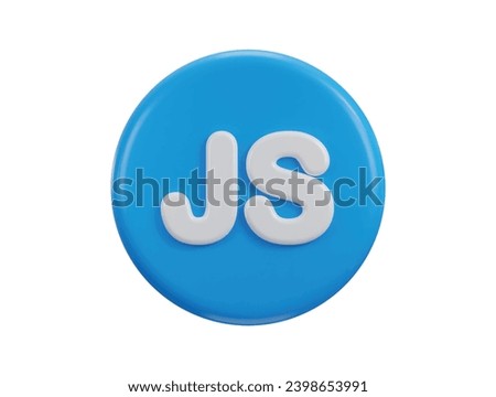 3d JavaScript icon symbols of software language