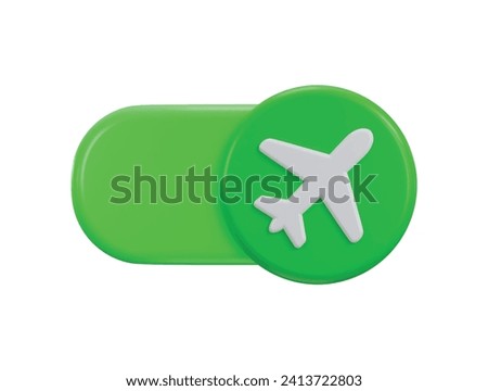 3d toggle icon for airplane mode active icon vector illustration