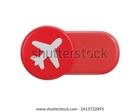 3d toggle icon for airplane mode inactive icon vector illustration