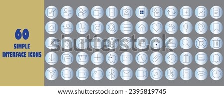 Simple interface icons. Simple interface outline icons set.