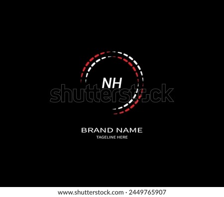 NH letter logo design. NH polygon, circle, triangle, hexagon, flat and simple style with white color variation letter logo set in one artboard. NH minimalist and classic logo. NH