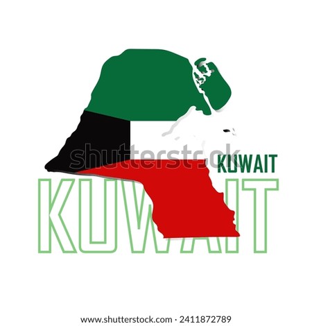 Kuwait map isolated on white background and Flag of Kuwait vector illustration design.