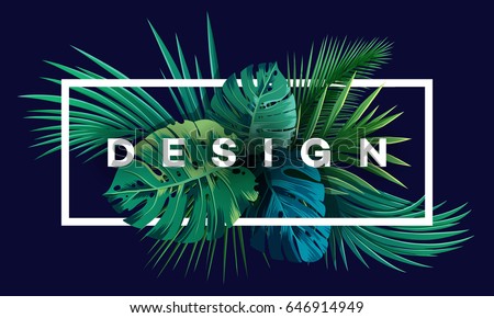 Similar – Image, Stock Photo Dark green palm tree leaves in an empty room with white wall