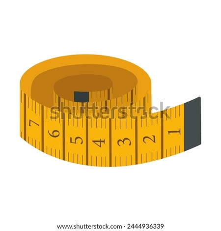 Measurent tape flat icon isolated on white