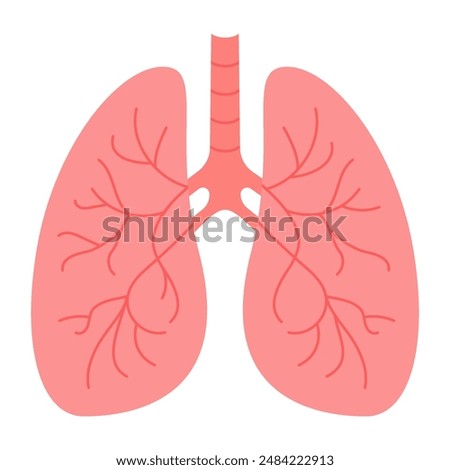 Healthy lungs not damaged by smoking. No tobacco day concept. Vector illustration