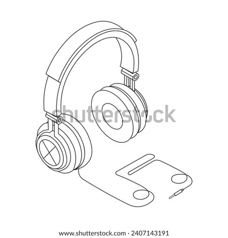 Vector Headphone Customizable coloring page