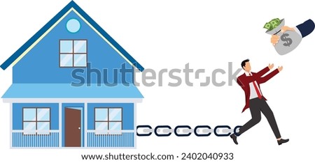 Mortgage Businessman, House, Illustration, Instrument of Measurement, Insurance Agent, Interest Rate