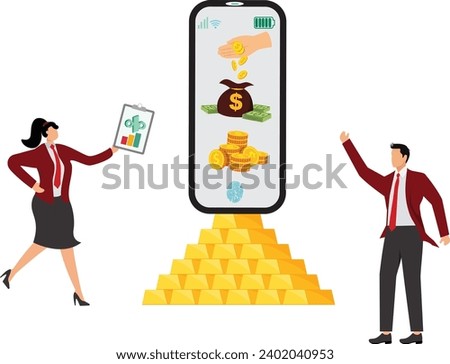 Smartphone online analysis dollar, Digital Tablet, Discussion, Dollar Sign, E-commerce, Examining, Exchanging