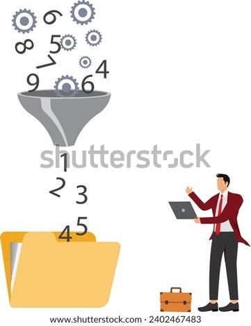 Separating Funnel, Data, Collection, Funnel, Separating Funnel, Number, Businessman
