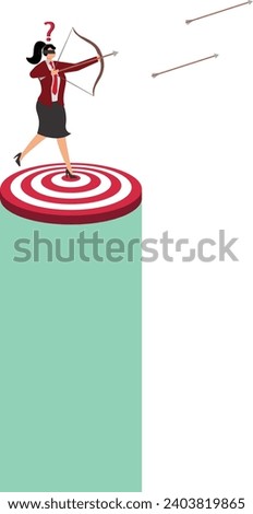 Bussinesswoman, Missed Its Target, Off Target, Sports Target, Failure,