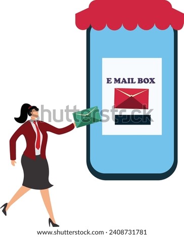 Post office, Letter Document, Flying, Mail, E-Mail, Sending, Businesswoman