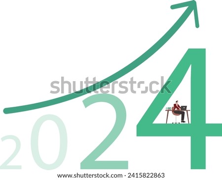 2024 Economic take-off, Arrow Symbol, Aspirations, Businessman