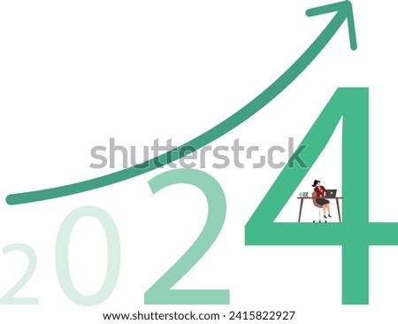 2024 Economic take-off, Arrow Symbol, Aspirations, Businesswoman