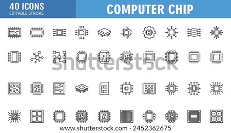 Circuit board icon set. Vector graphic illustration. Suitable for website design, logo, app, template, and ui.