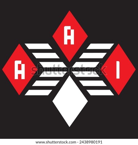 AAI letter logo vector design  red an white, black color background AAI letter logo - icon design
