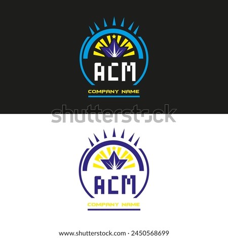 ACM letter logo vector design on black and white color background ACM letter logo icon design

