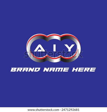 AIY letter logo vector unique attractive creative modern initial design white color on blue color background AIY letter logo icon design
