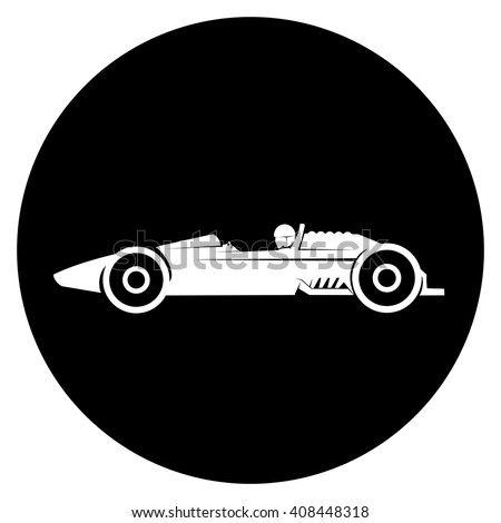 Racing car black vector illustration Formula one epsjpg image logo symbol sign old retro model F1 bolid