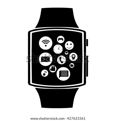 Smart watch icon black emblem sign with web elements sign logo concept jpg eps vector illustration