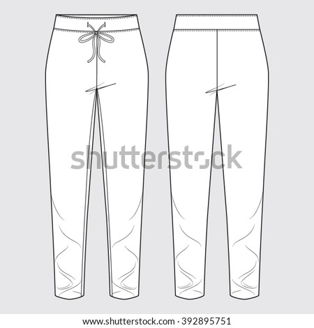 Trackpants, Trackies, Casual Wear. Fashion Illustration, Cad, Technical ...