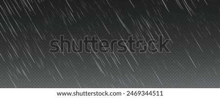 Raindrops on transparent background. Storm with rain and white cloud isolated on transparent background. Downpour, hail rainy weather. png