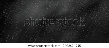 Raindrops on transparent background. Storm with rain and white cloud isolated on transparent background. Downpour, hail rainy weather. Rain and snow, rain and hail png.