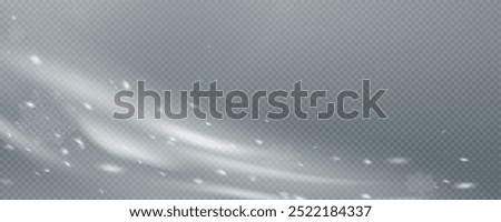 Christmas snow cold blizzard effect, cold wind blow with snowflakes png. Snowfall, vector blizzard overlay.	