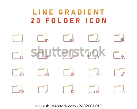 20 Collection Of Folder Icon. Folder Search, Folder Danger, Folder Draf. Vector Illustration