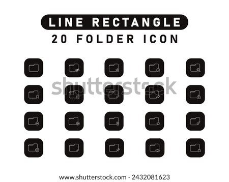 20 Collection Of Folder Icon. Folder Search, Folder Danger, Folder Draf. Vector Illustration