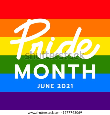 Pride Month at June 2021 LGBT  Symbols . LGBT designs on LGBT pride flag or Rainbow colors background, Vector illustration EPS 10