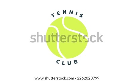 Tennis ball logo on white background , Illustrations for use in online sporting events , Illustration Vector  EPS 10