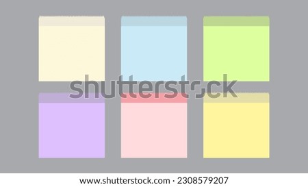 set posit of colorful realistic sticky note paper ,isolated on gray background , illustration Vector EPS 10