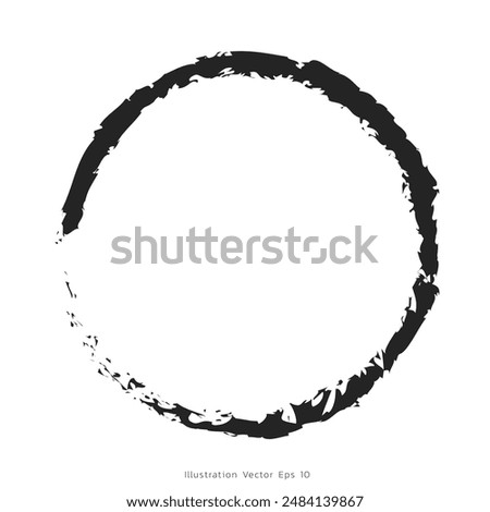 ็Hand drawn red and black circle, Elements symbol , Vector illustration EPS 10