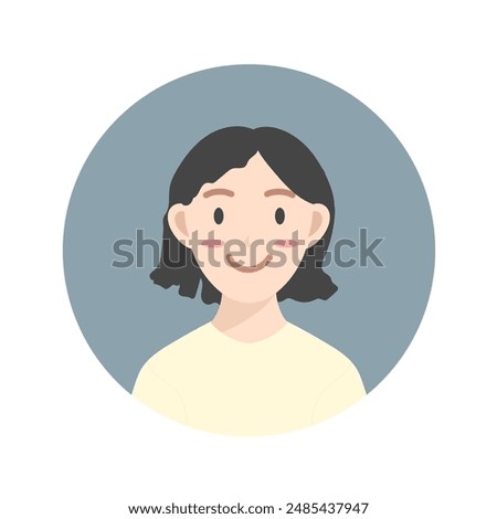 Face of a white-skinned girl with short hair and a cleavage shirt., character face vector isolated on white background, Vector illustration EPS 10