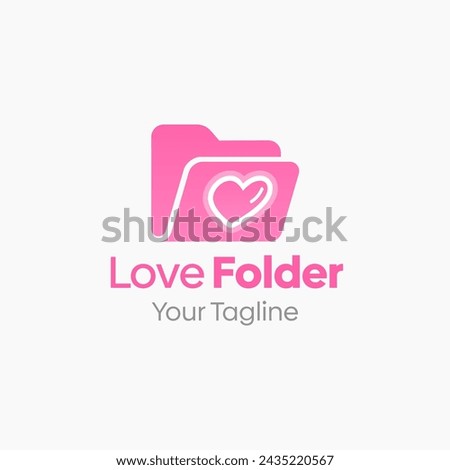 Vector Illustration for Love Folder Logo: A Design Template Merging Concepts of a Folder and Love Heart Shape