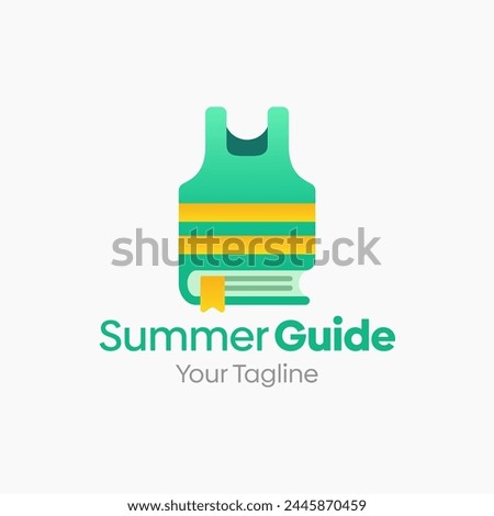 Illustration Vector Graphic Logo of Summer Guide. Merging Concepts of a Book and Swimming Vest Good for Education, Course, Learning, Academy etc