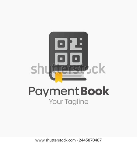 Illustration Vector Graphic Logo of Payment Book?. Merging Concepts of a Book and Digital Payment Good for Education, Course, Learning, Academy etc