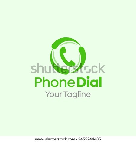 Illustration Vector Graphic Logo of Phone Dial. Merging Concepts of a Phone and Spin whirl Shape. Good for business, communication, media, provider