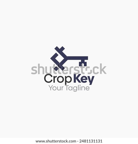 Crop Key Logo Vector Template Design. Good for Business, Start up, Agency, and Organization
