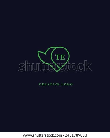 TE green logo Design. TE Vector logo design for business.