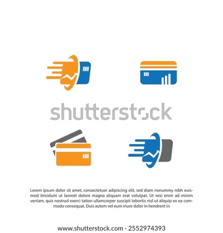 Credit Card lodgo set design, Wallet logo Vector Icon Design