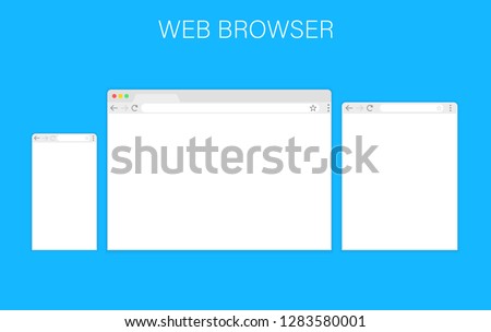 Browser window.Web browser in flat style. Window concept internet browser. Mockup screen design. Vector illustration concept.