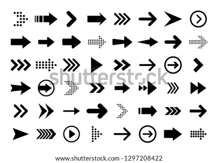 Arrows big black set icons. Arrow icon. Arrow vector collection. Arrow. Cursor. Modern simple arrows. Vector illustration Photo stock © 